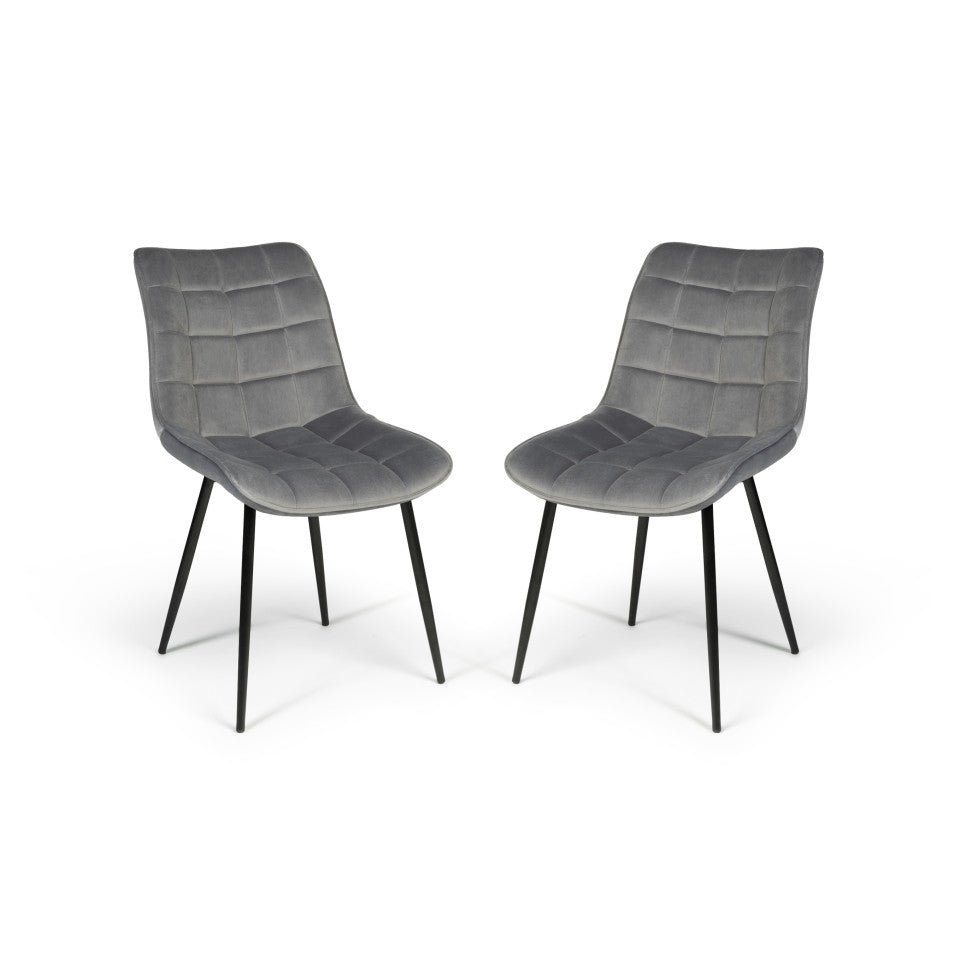 Lot de 2 chaises Melinda Gris clair