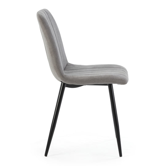 Lot de 4 chaises Sagi tapissées de tissu Gris- léger défaut