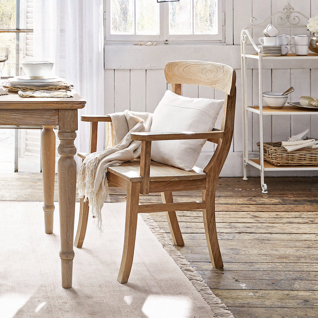 Chaise accoudoirs Loberon MASTERS bois — photo produit