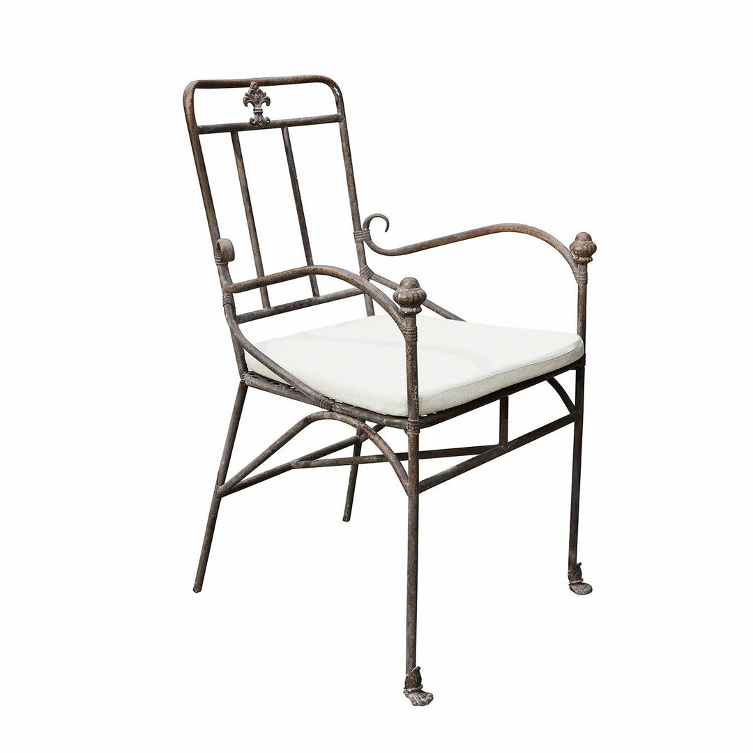 Chaise LOBERON Maidis en fer forgé marron vieilli — photo produit