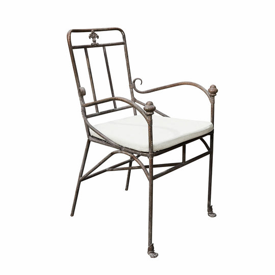 Chaise LOBERON Maidis en fer forgé marron vieilli — photo produit