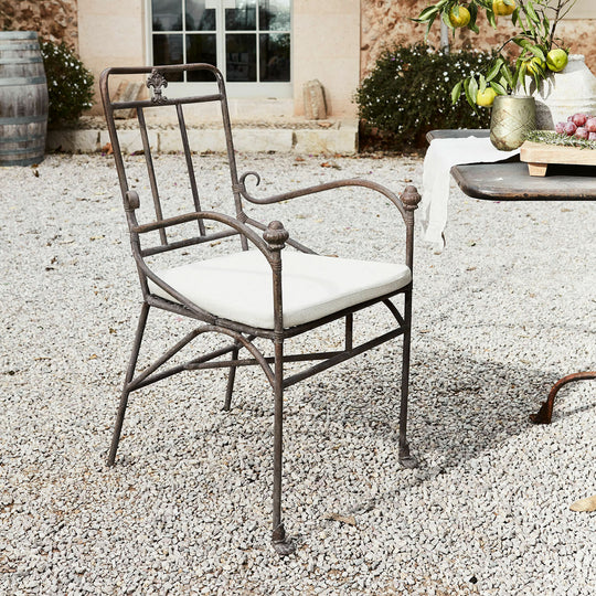 Chaise LOBERON Maidis en fer forgé marron vieilli — photo produit