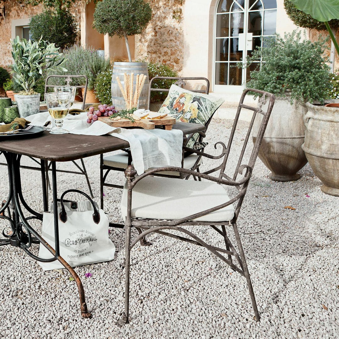 Chaise LOBERON Maidis en fer forgé marron vieilli — photo produit