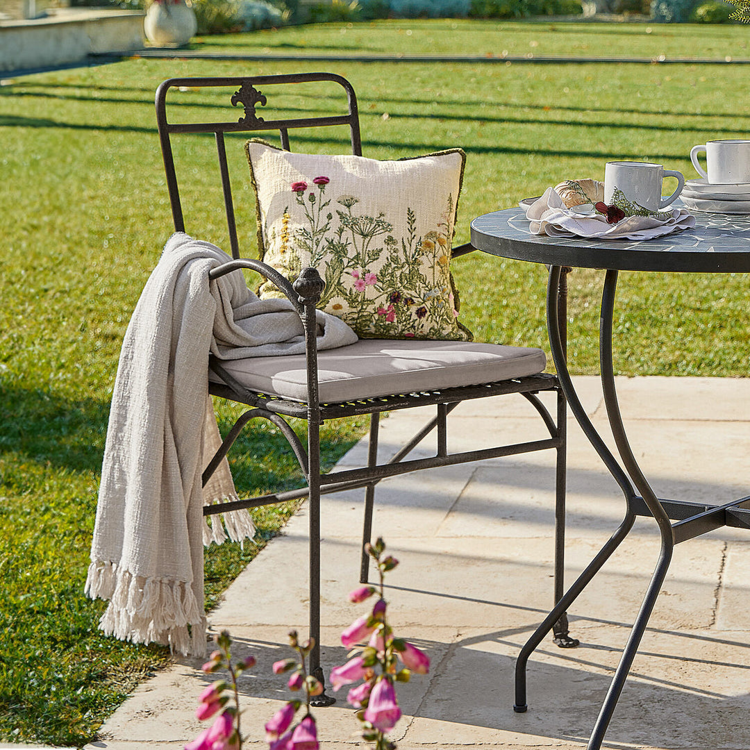 Chaise LOBERON Maidis en fer forgé marron vieilli — photo produit