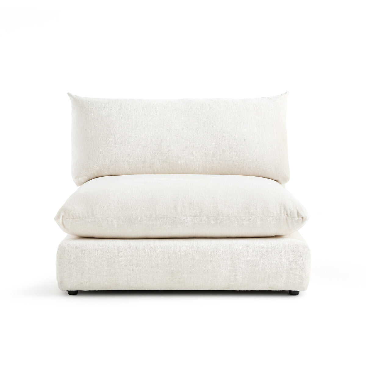 Chauffeuse modulable LA REDOUTE Malo en velours texturé Ecru