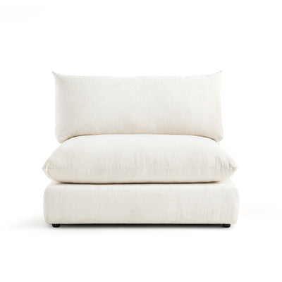 Chauffeuse modulable LA REDOUTE Malo en velours texturé Ecru