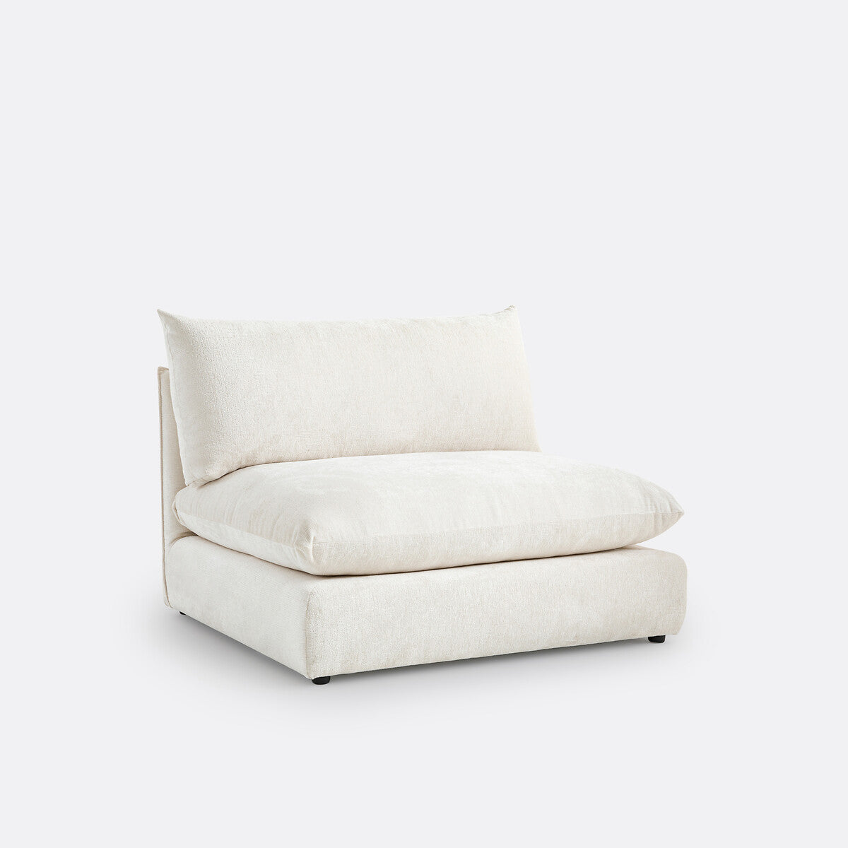 Chauffeuse modulable LA REDOUTE Malo en velours texturé Ecru