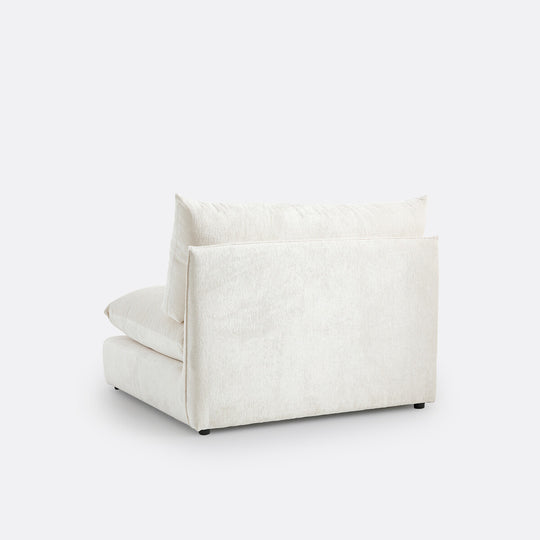 Chauffeuse modulable LA REDOUTE Malo en velours texturé Ecru