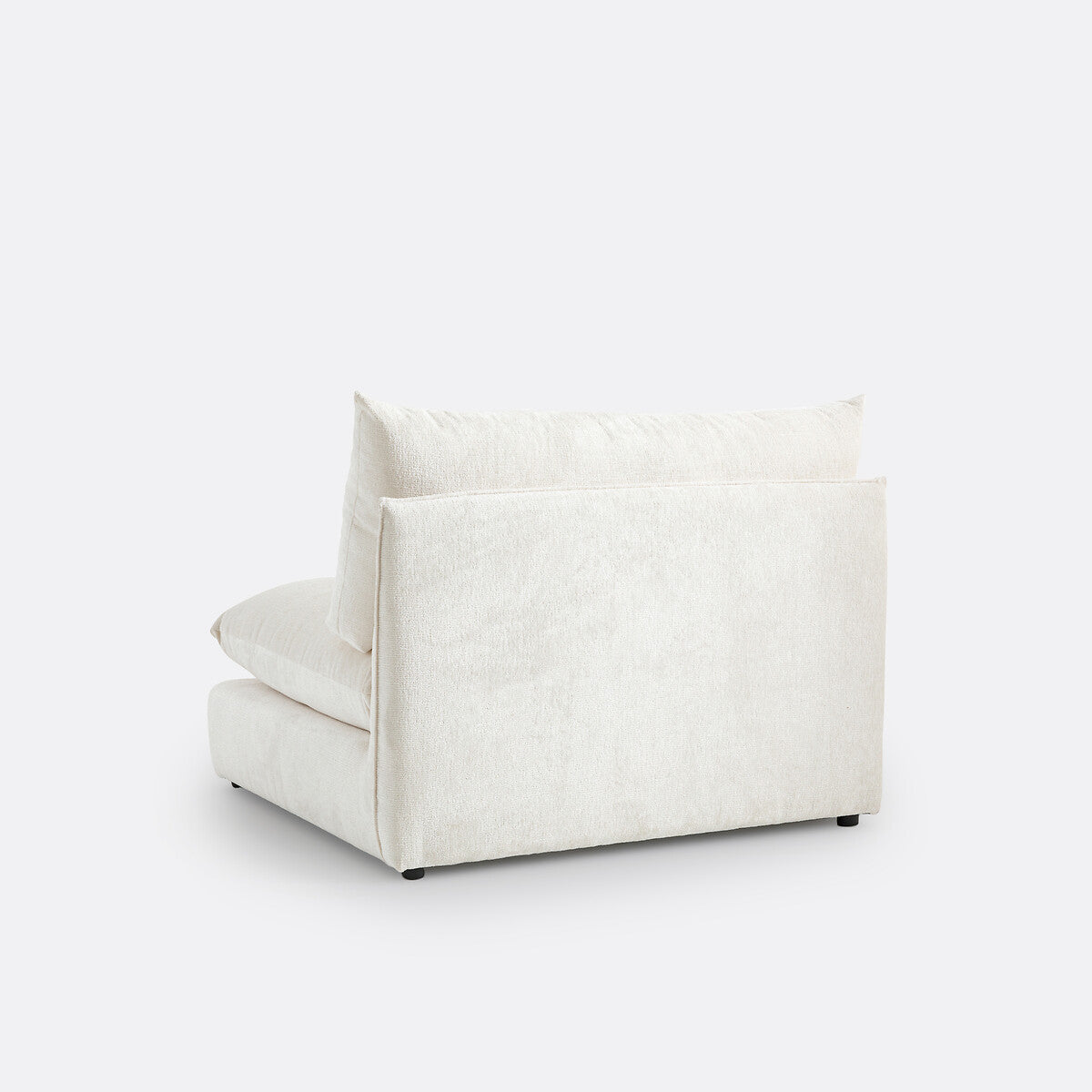 Chauffeuse modulable LA REDOUTE Malo en velours texturé Ecru