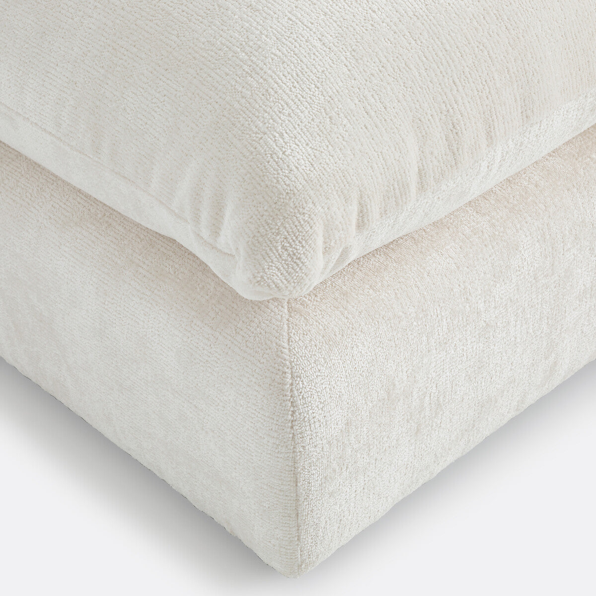 Chauffeuse modulable LA REDOUTE Malo en velours texturé Ecru