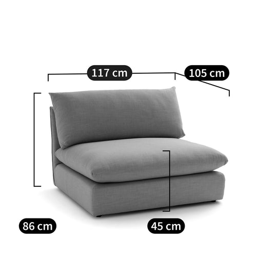 Chauffeuse modulable LA REDOUTE Malo en velours texturé Ecru