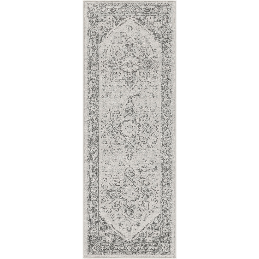 Tapis de Couloir Vintage Oriental Gris/Blanc Mendoza