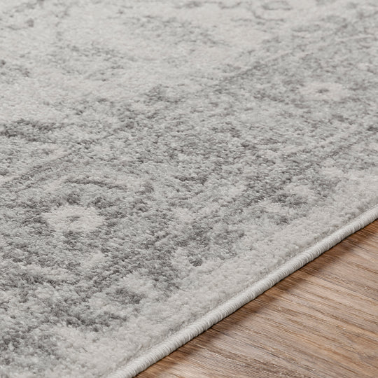 Tapis Rond Vintage Oriental Gris/Blanc Rond Mendoza