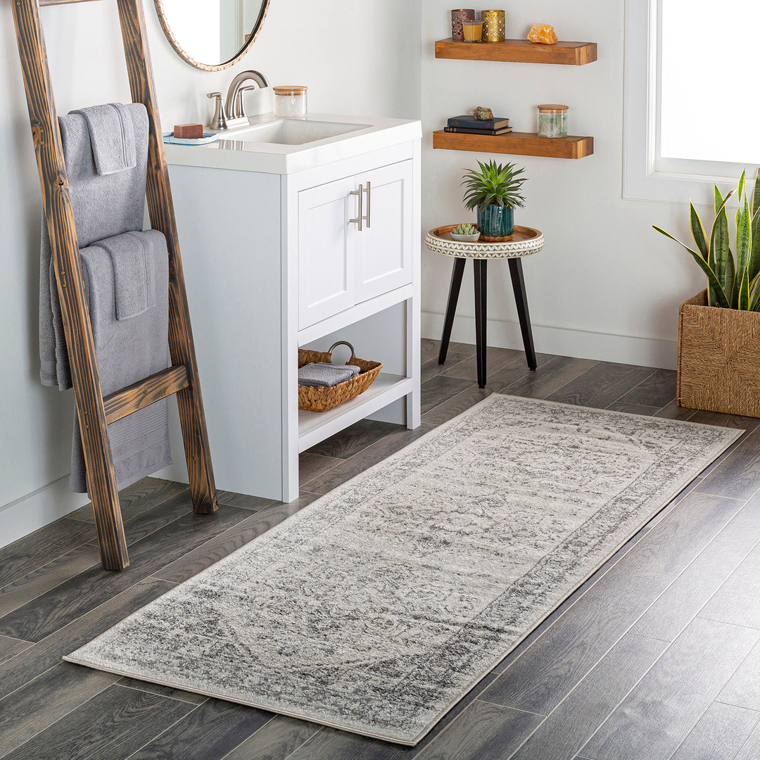 Tapis de Couloir Vintage Oriental Gris/Blanc Mendoza