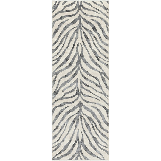 Tapis de Couloir Zébré Bohème Gris Foncé/Beige Luanda
