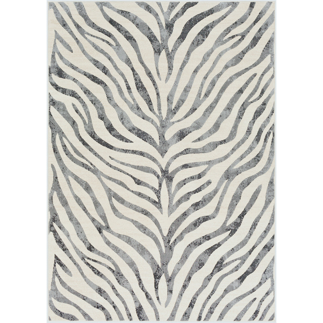 Tapis Zébré Bohème Gris Foncé/Beige Luanda