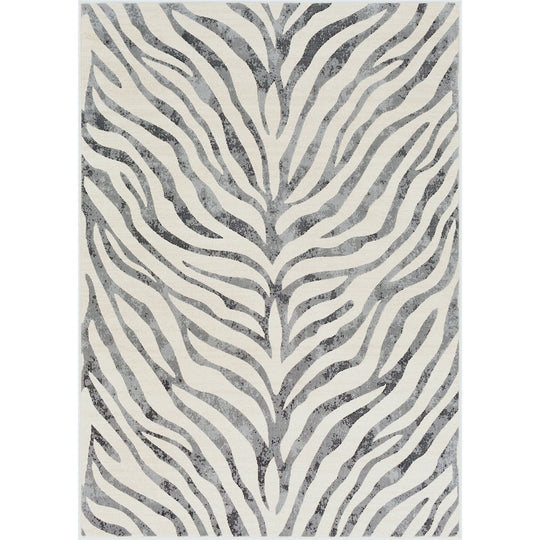 Tapis Zébré Bohème Gris Foncé/Beige Luanda