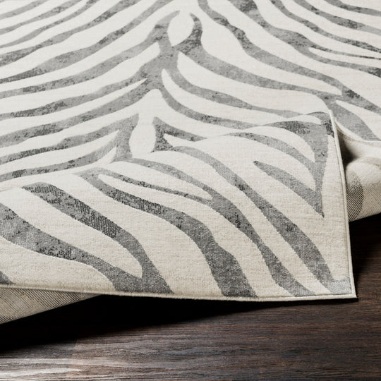 Tapis de Couloir Zébré Bohème Gris Foncé/Beige Luanda