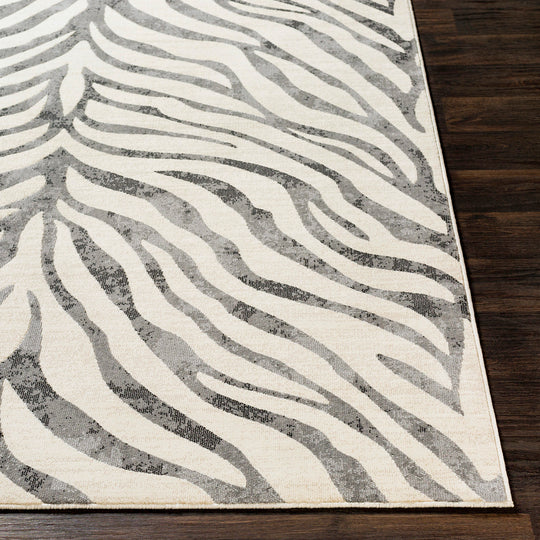 Tapis de Couloir Zébré Bohème Gris Foncé/Beige Luanda
