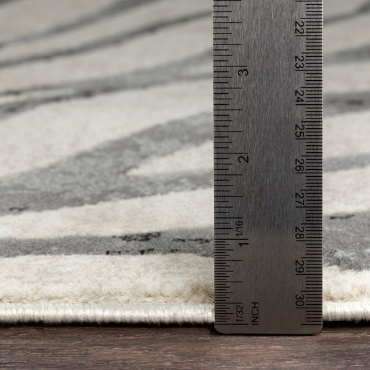 Tapis de Couloir Zébré Bohème Gris Foncé/Beige Luanda