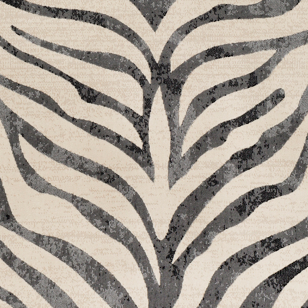 Tapis de Couloir Zébré Bohème Gris Foncé/Beige Luanda