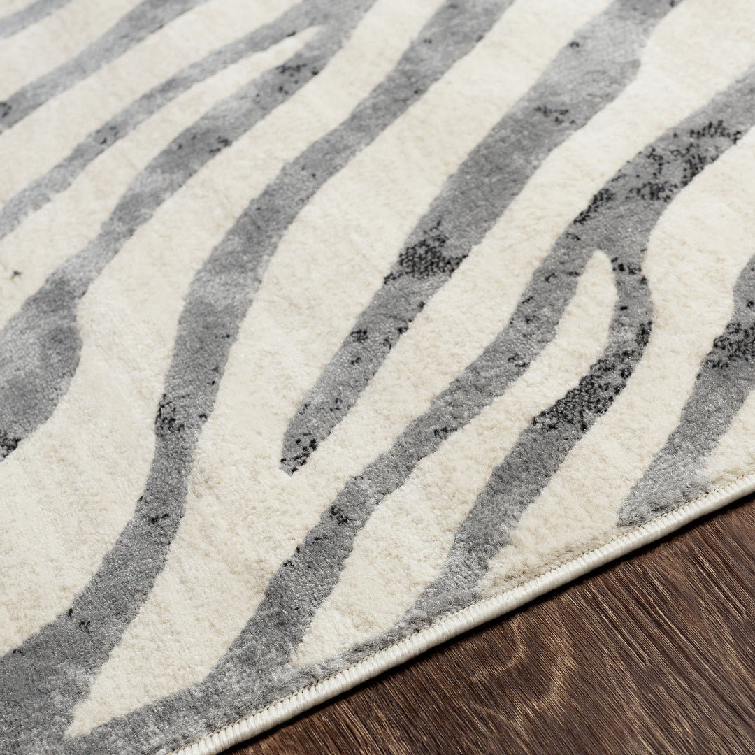 Tapis de Couloir Zébré Bohème Gris Foncé/Beige Luanda