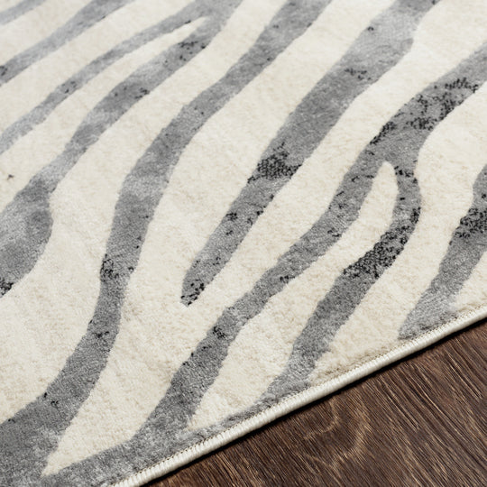 Tapis de Couloir Zébré Bohème Gris Foncé/Beige Luanda