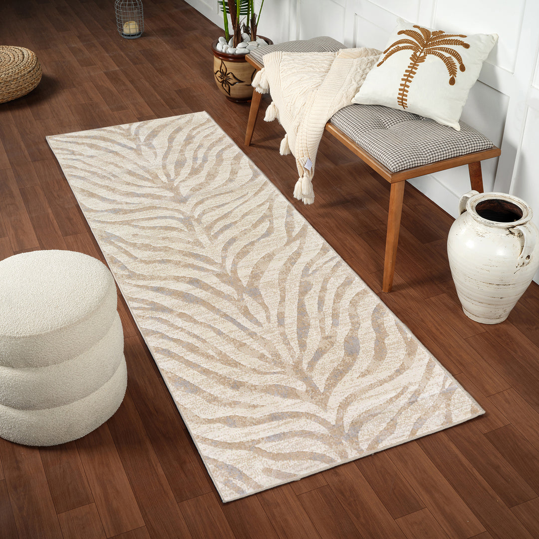 Tapis de Couloir Zébré Bohème Gris/Beige Luanda