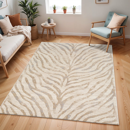 Tapis Zébré Bohème Gris/Beige Luanda