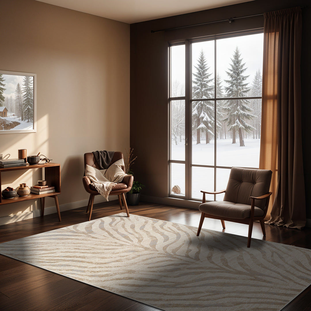 Tapis Zébré Bohème Gris/Beige Luanda