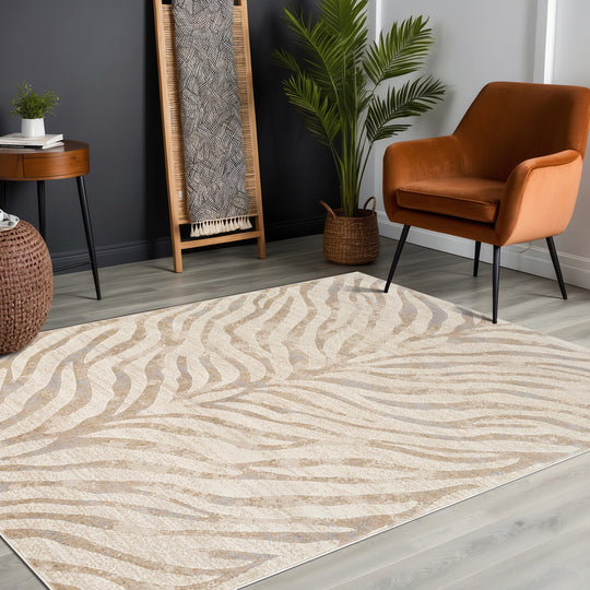 Tapis Zébré Bohème Gris/Beige Luanda