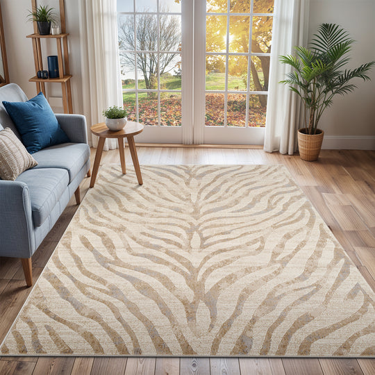Tapis Zébré Bohème Gris/Beige Luanda
