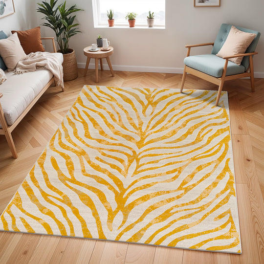 Tapis Zébré Bohème Jaune/Beige Luanda