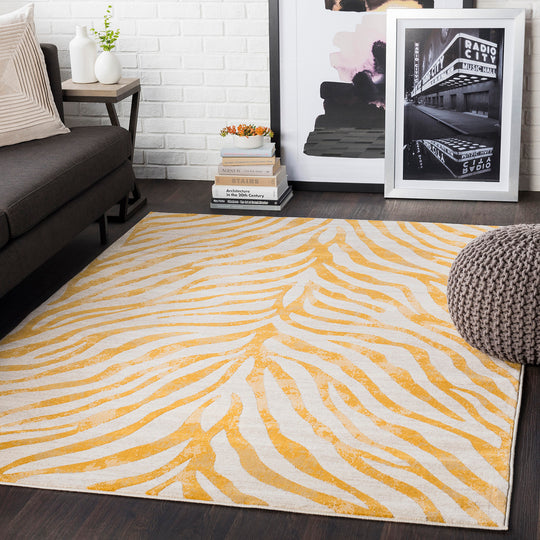 Tapis Zébré Bohème Jaune/Beige Luanda