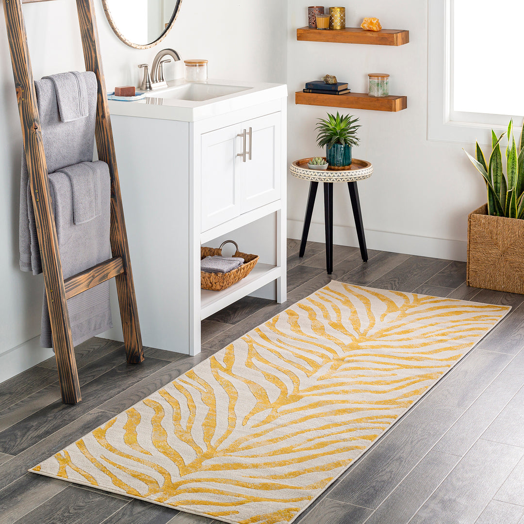 Tapis de Couloir Zébré Bohème Jaune/Beige Luanda