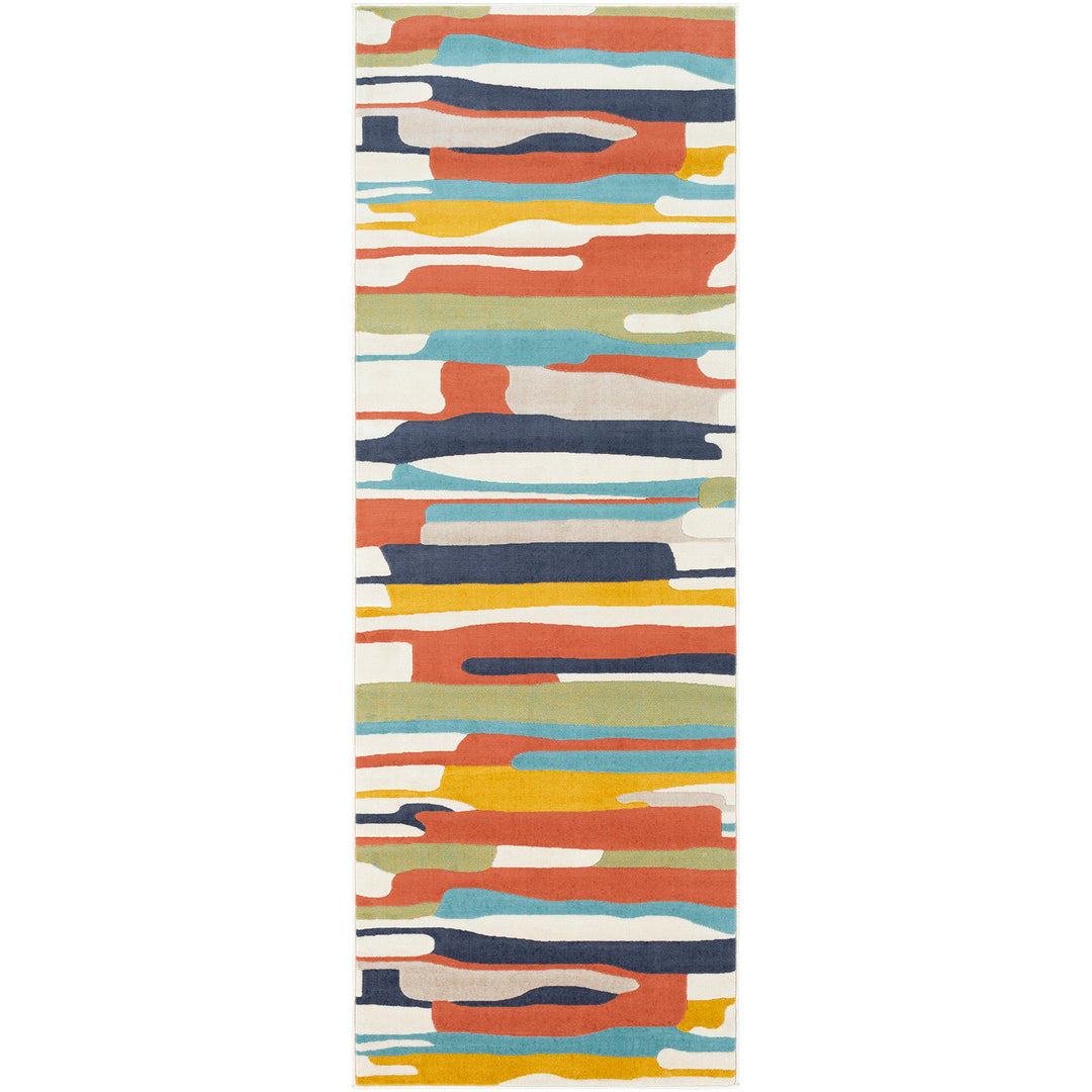Tapis de Couloir Scandinave Moderne Multicolore/Orange Houston