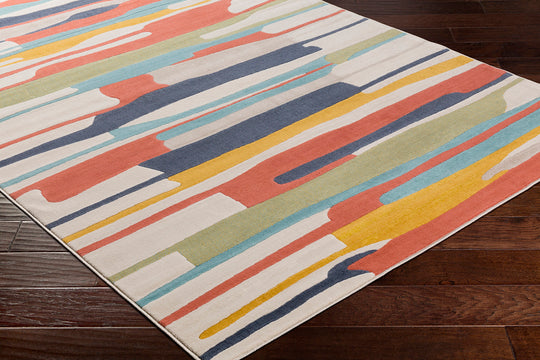 Tapis de Couloir Scandinave Moderne Multicolore/Orange Houston