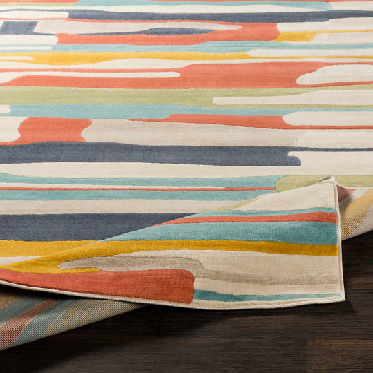 Tapis de Couloir Scandinave Moderne Multicolore/Orange Houston
