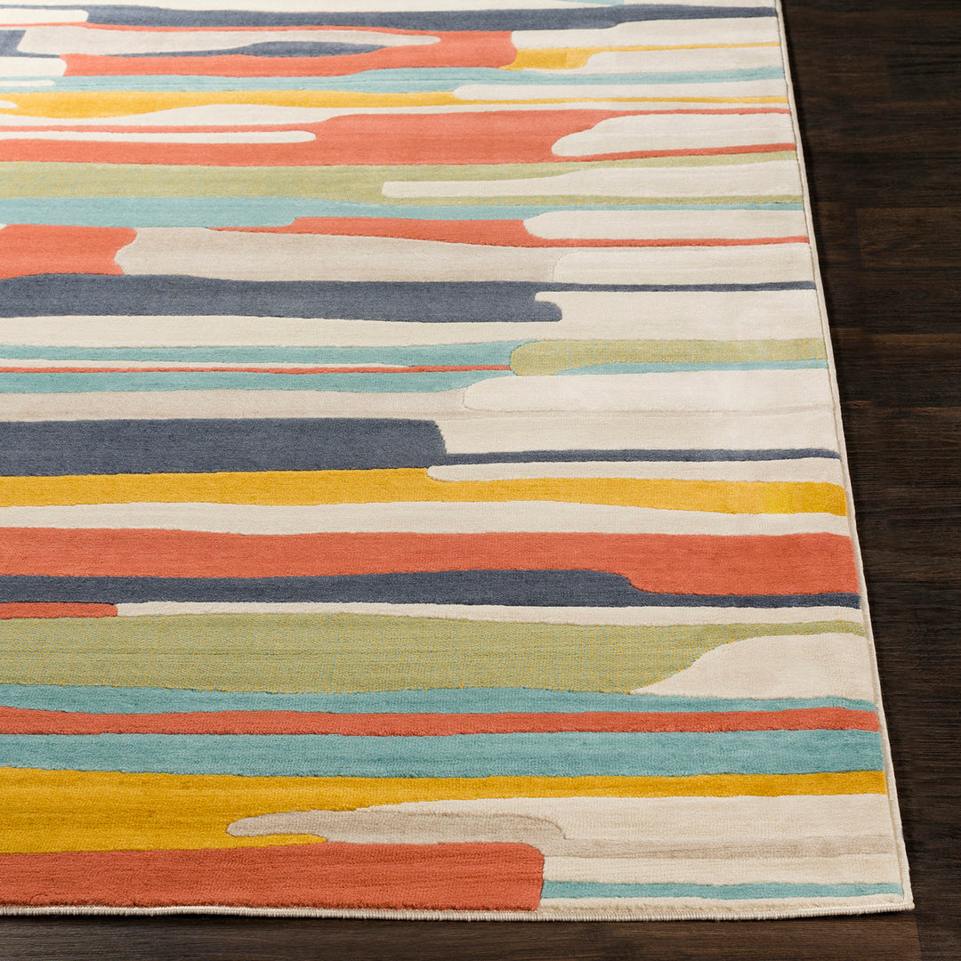 Tapis de Couloir Scandinave Moderne Multicolore/Orange Houston