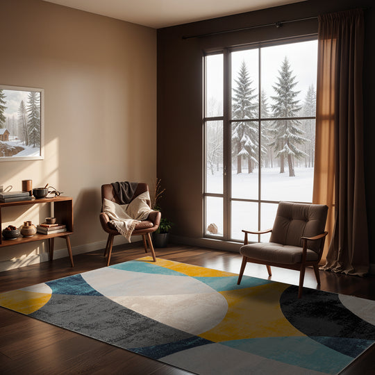 Tapis Scandinave Moderne Multicolore/Bleu Chicago
