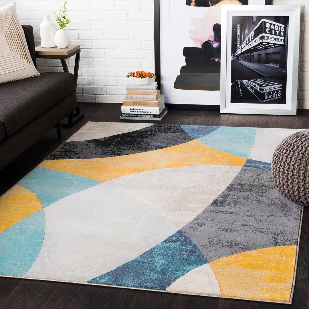 Tapis Scandinave Moderne Multicolore/Bleu Chicago