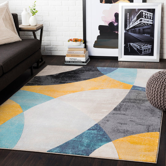 Tapis Scandinave Moderne Multicolore/Bleu Chicago