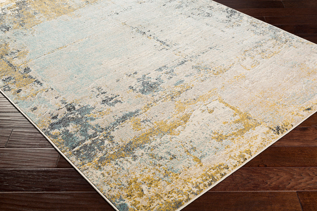 Tapis de Couloir Abstrait Moderne Multicolore/Bleu Seattle
