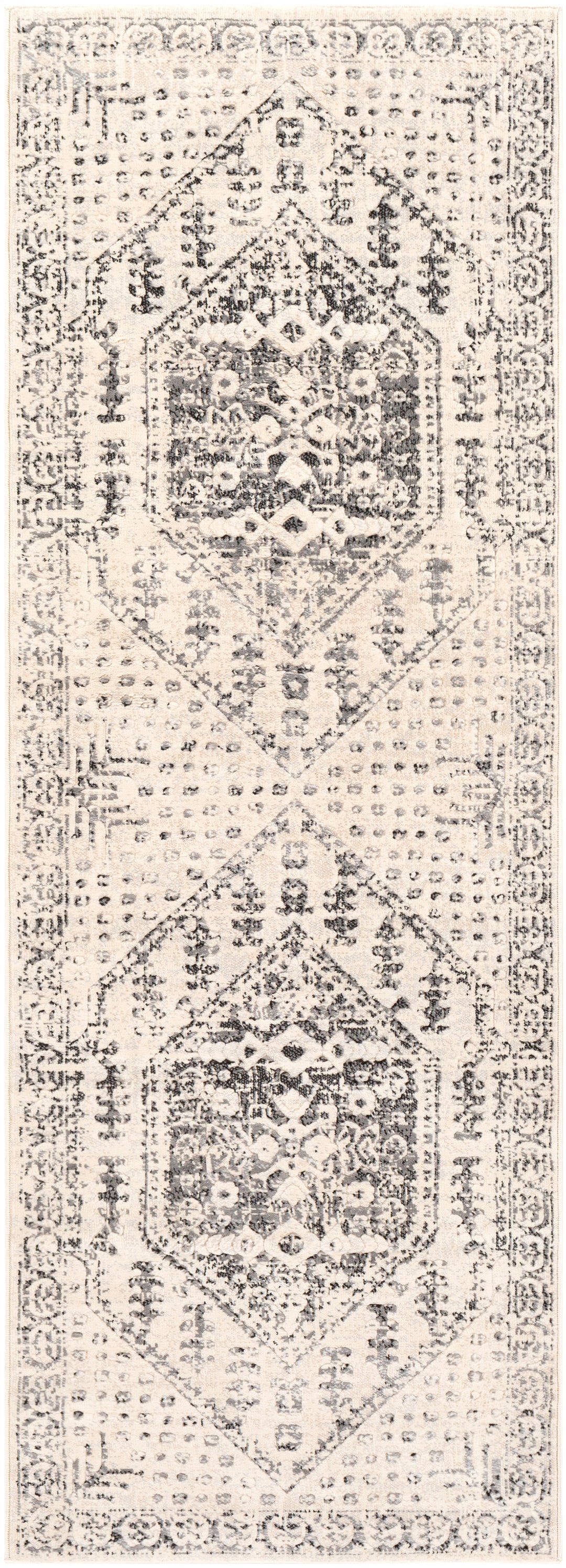 Tapis de Couloir Vintage Oriental Beige/Gris Nephi