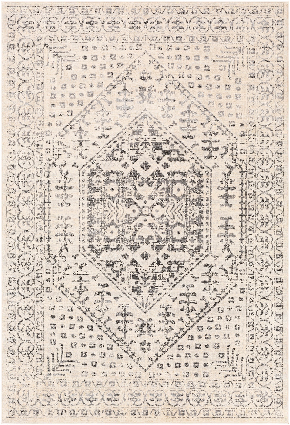 Tapis Vintage Oriental Beige/Gris Nephi