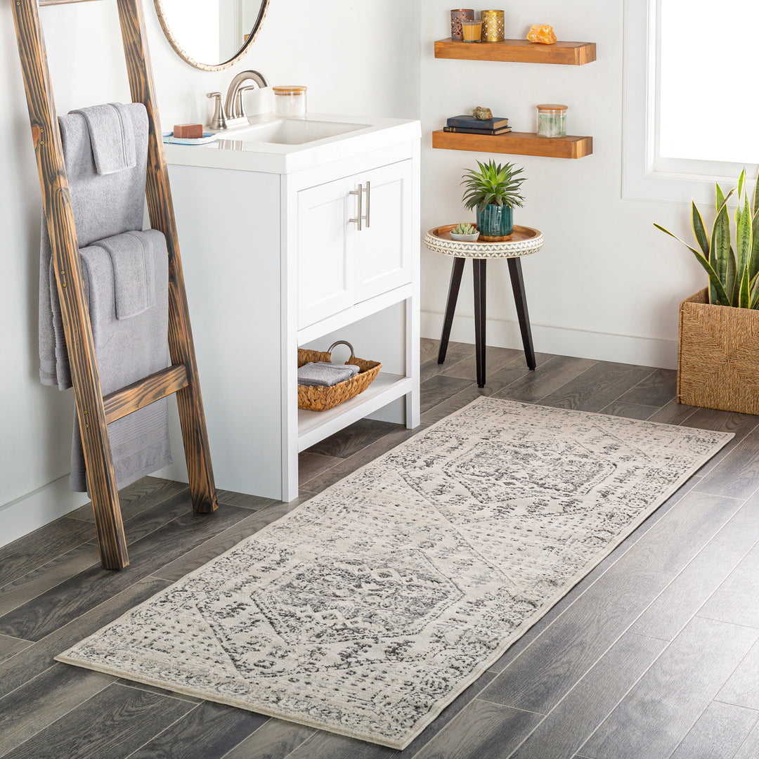 Tapis de Couloir Vintage Oriental Beige/Gris Nephi