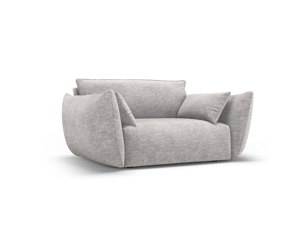 Fauteuil MAISON HERITAGE Clau en tissu chenille gris clair — photo produit