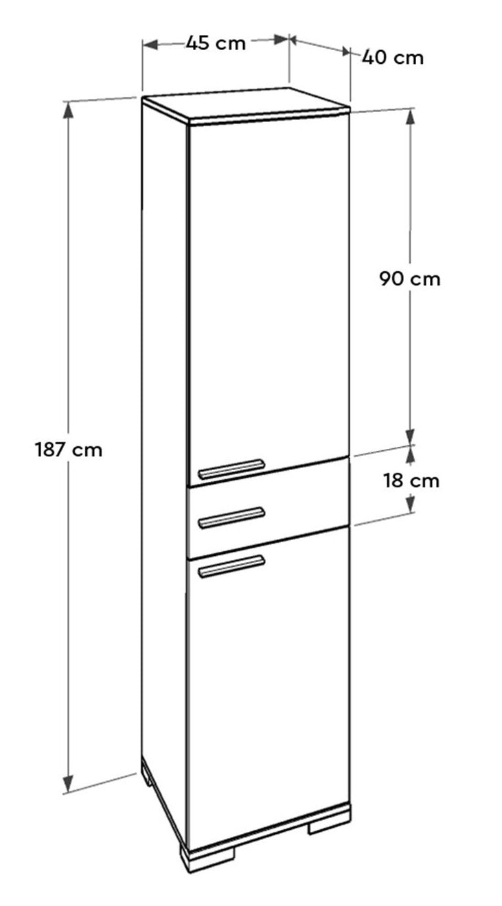 Colonne de rangement VENTE-UNIQUE Lika blanche 45cm 2 portes