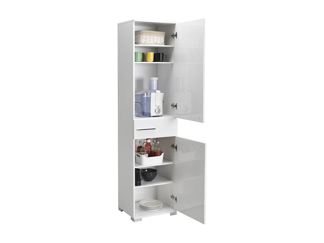 Colonne de rangement VENTE-UNIQUE Lika blanche 45cm 2 portes — photo produit