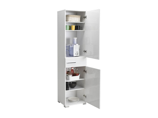 Colonne de rangement VENTE-UNIQUE Lika blanche 45cm 2 portes — photo produit